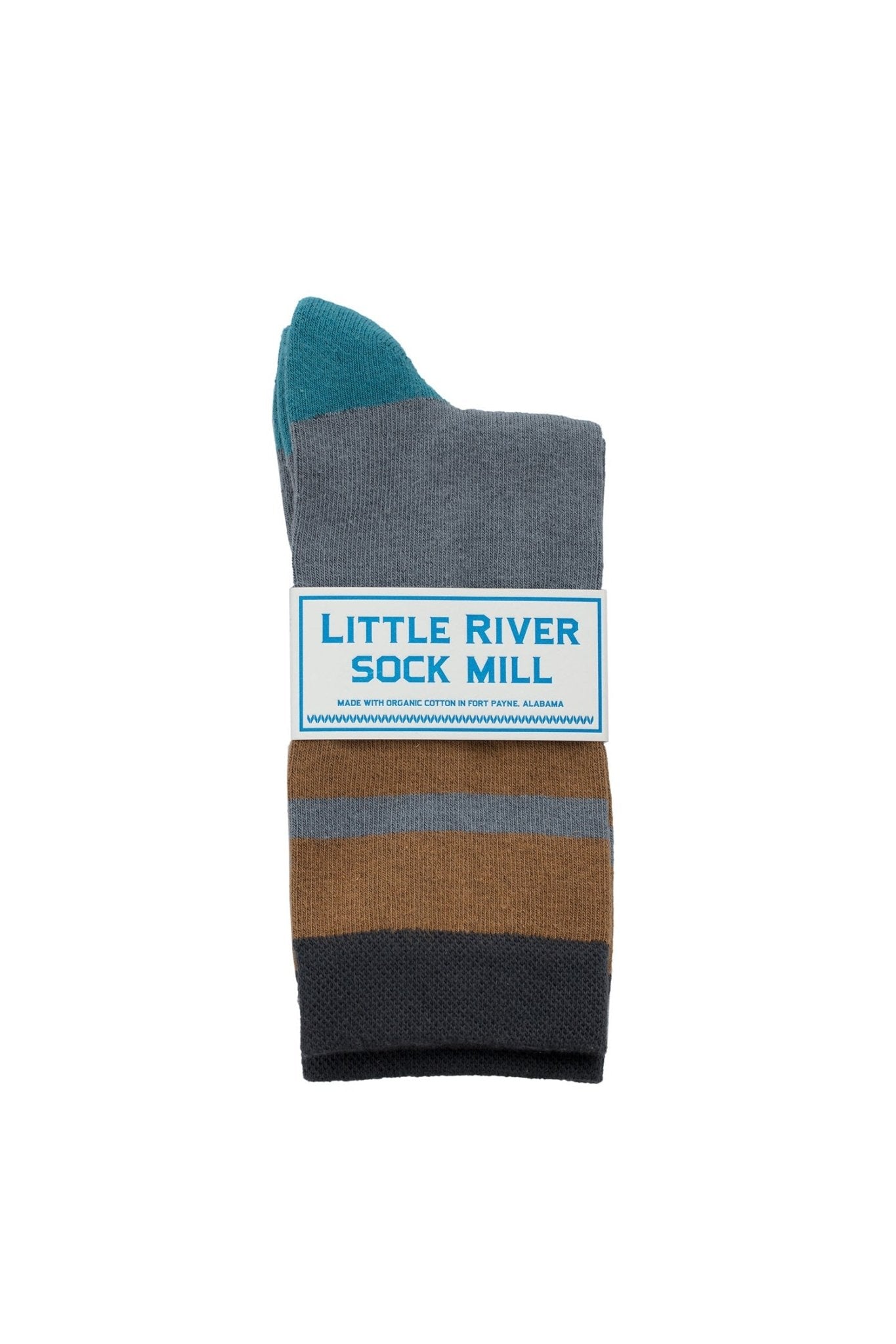 CUSHIONED STRIPED CREW SOCK BY LITTLE RIVER SOCK MILL - Velvet Staging 2.0-26916106535108