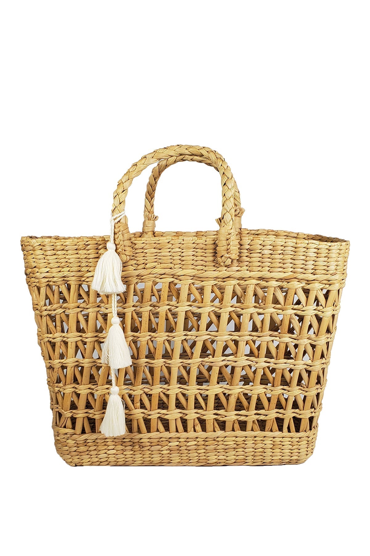 FREEDOM WOVEN STRAW TASSEL TOTE - Velvet Staging 2.0-26916143268036