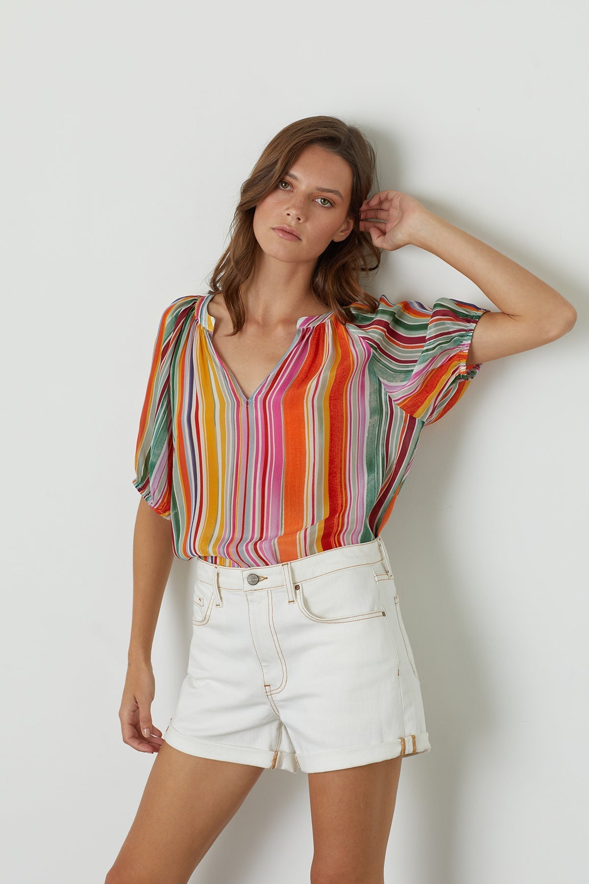 JESSICA V-NECK PRINTED TOP - Velvet Staging 2.0-26916182327492