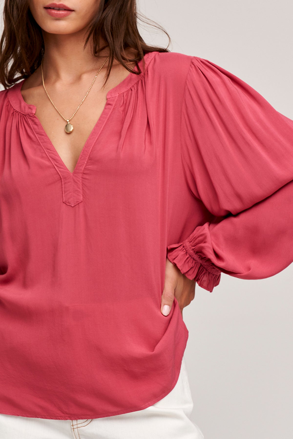 JOLENE V-NECK BLOUSE - Velvet Staging 2.0-26916187046084