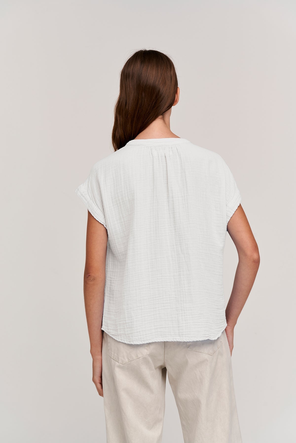 PAMELA COTTON GAUZE BUTTON-UP TOP - Velvet Staging 2.0-26916294459588