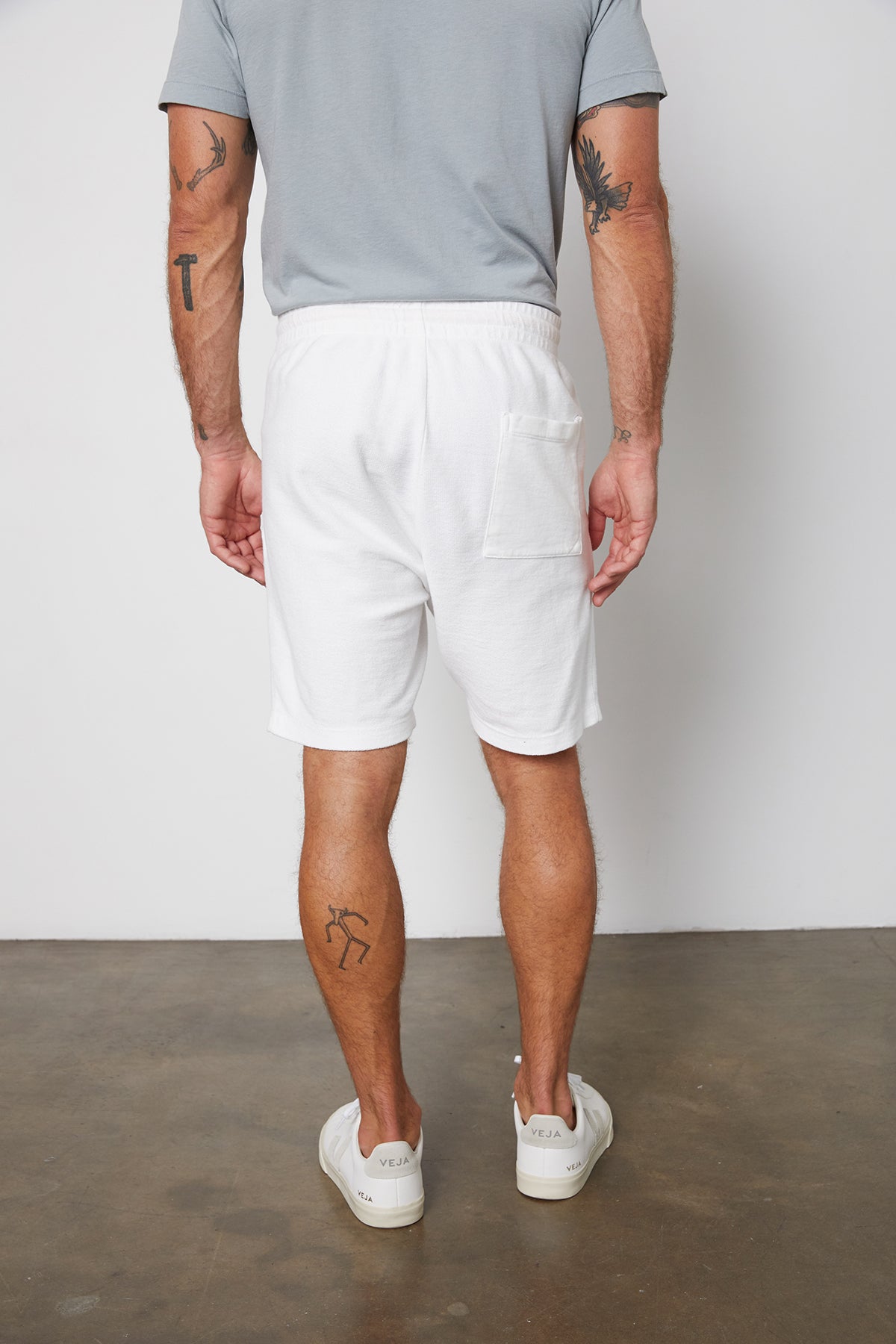 Chase French Terry Sweat Short in Salt Back-25275506589892