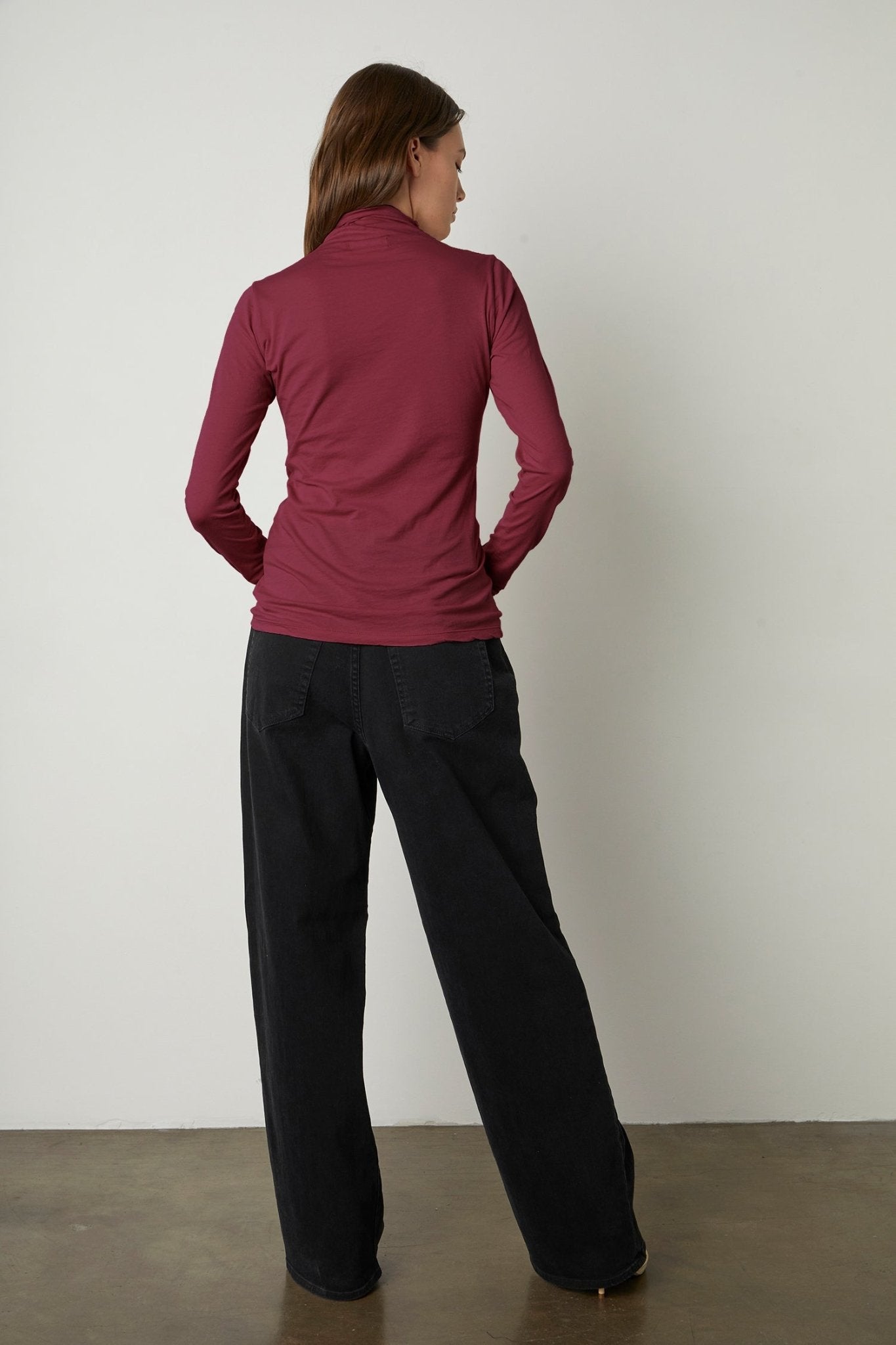 TALISIA GAUZY WHISPER FITTED MOCK NECK TEE - Velvet Staging 2.0-26916369039556