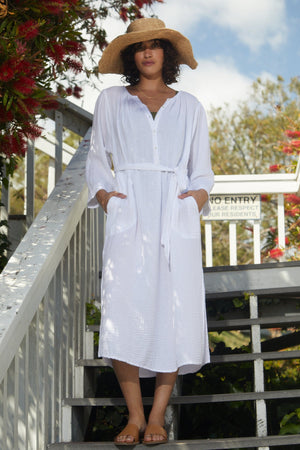 Christelle Dress White Front Tied