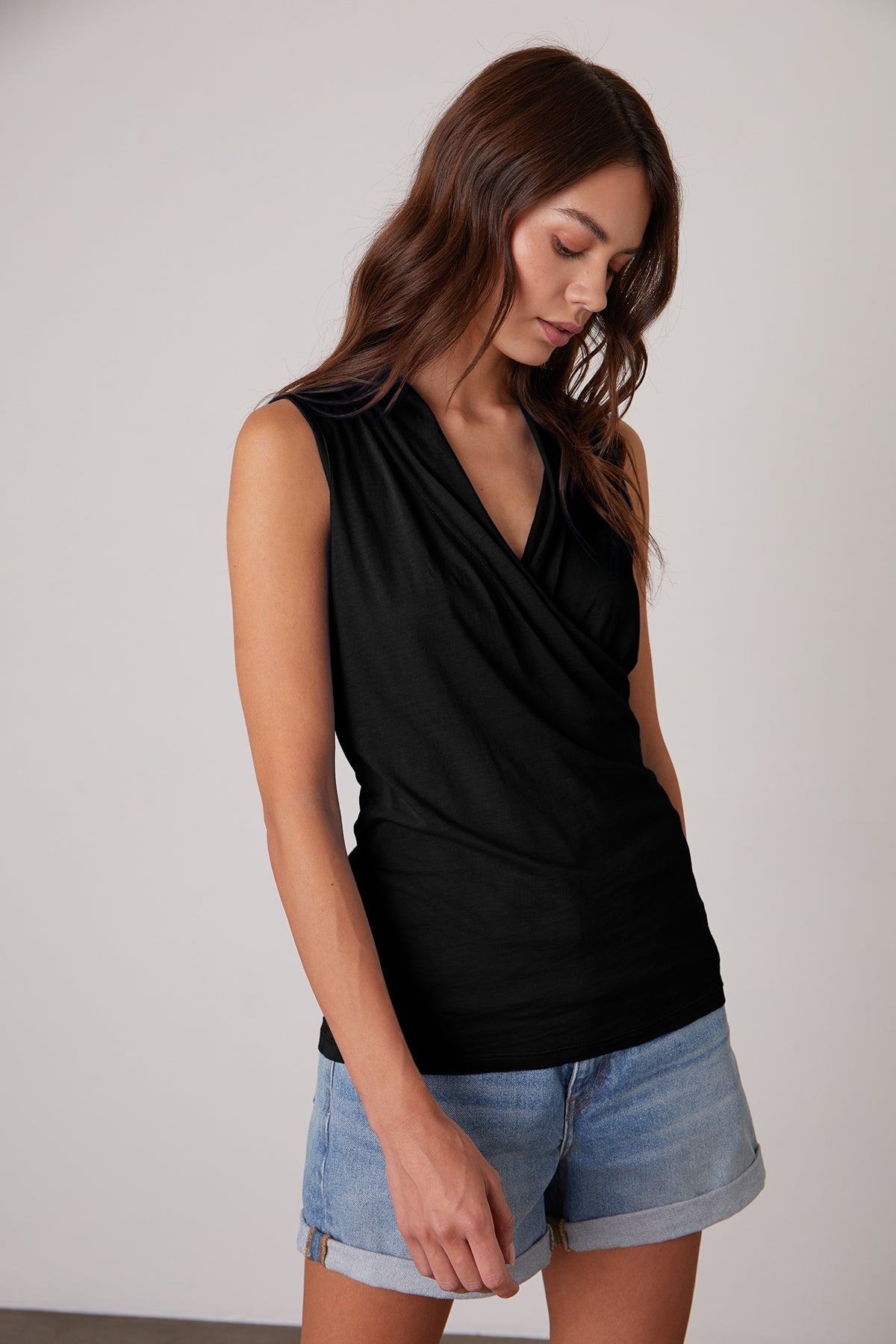 ADELISE GAUZY WHISPER FITTED WRAP TANK Velvet by Graham & Spencer
