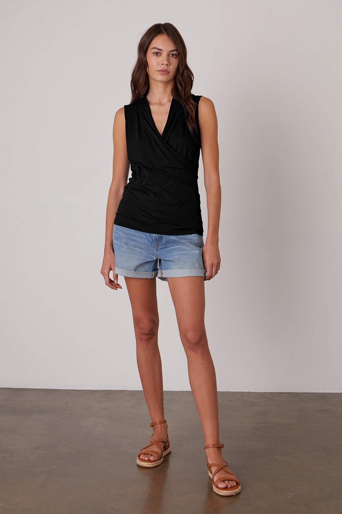 ADELISE GAUZY WHISPER FITTED WRAP TANK Velvet by Graham & Spencer-26916026974404