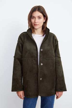 ALBANY REVERSIBLE LUX SHERPA COAT - Velvet Staging 2.0