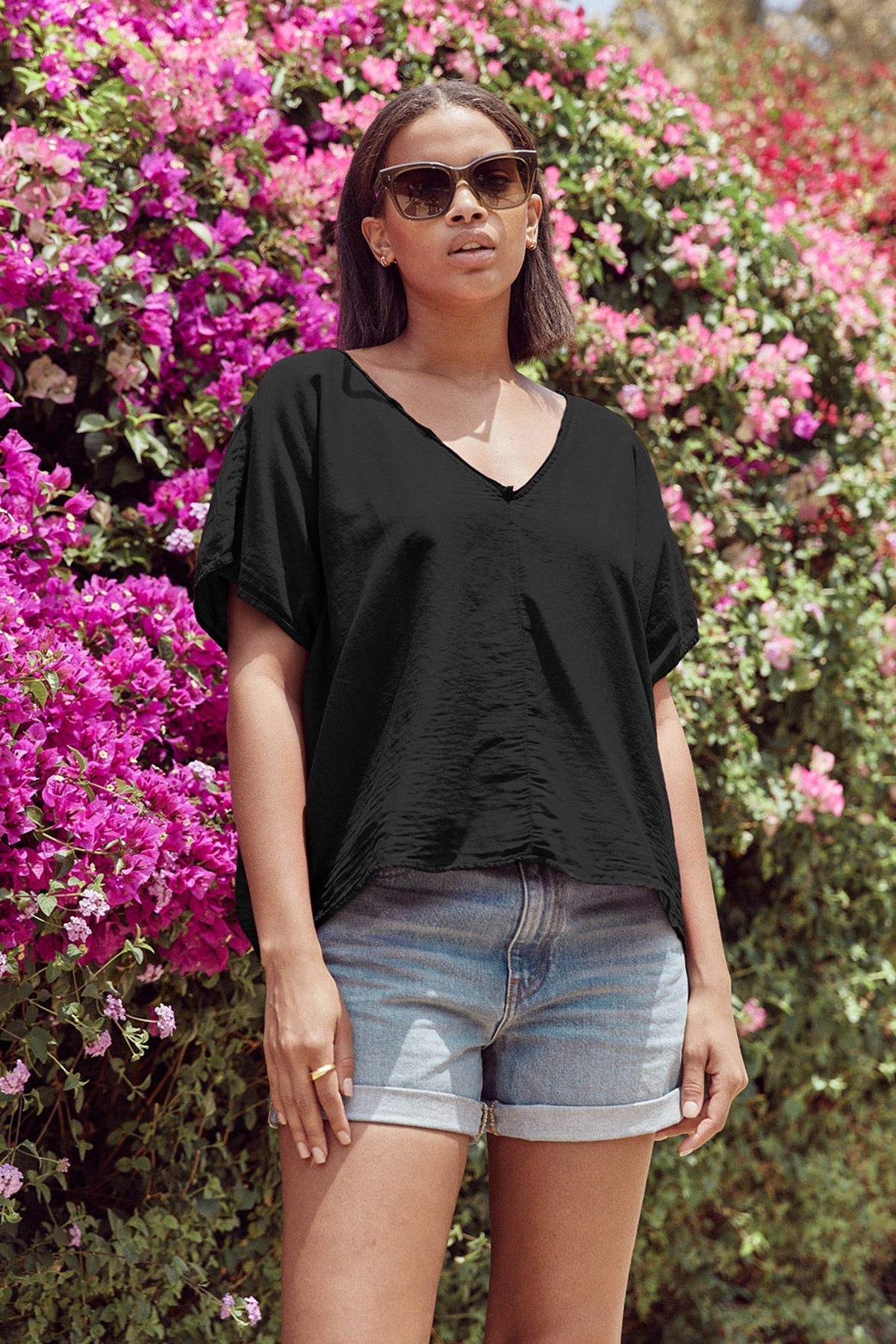 ALINN BOXY V-NECK TOP - Velvet Staging 2.0-26916034838724