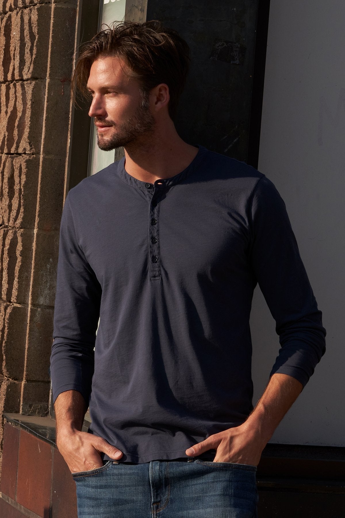 ALVARO COTTON JERSEY HENLEY - Velvet Staging 2.0-26916042178756