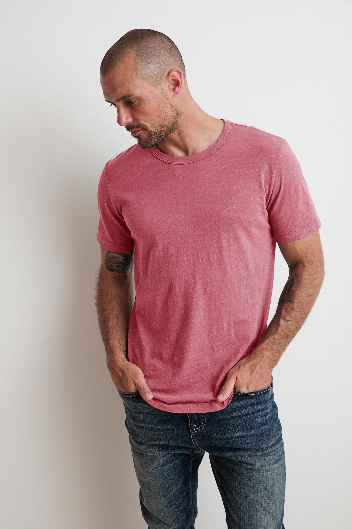 AMARO CREW NECK SLUB TEE - Velvet Staging 2.0