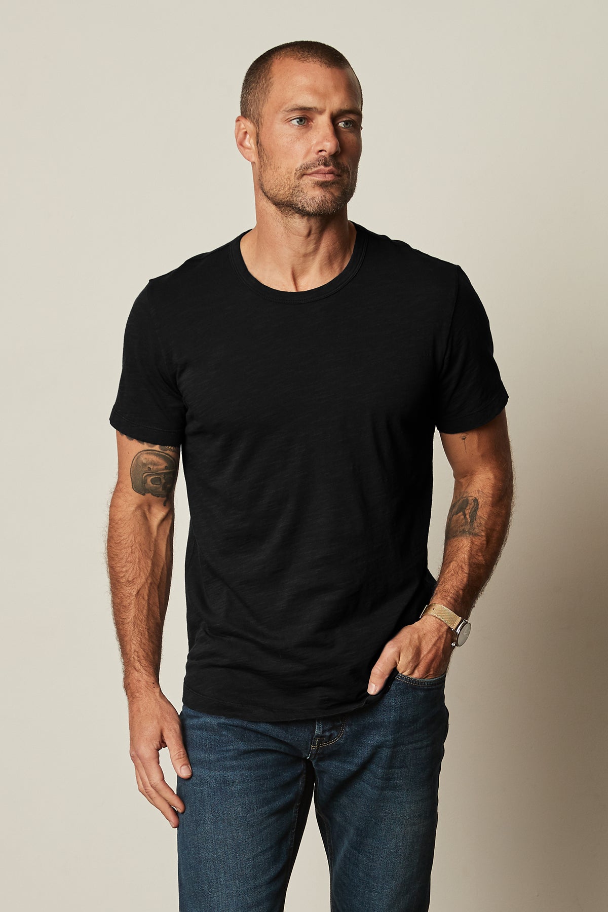 AMARO CREW NECK SLUB TEE - Velvet Staging 2.0