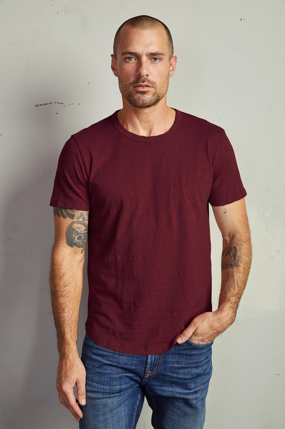 AMARO CREW NECK SLUB TEE - Velvet Staging 2.0