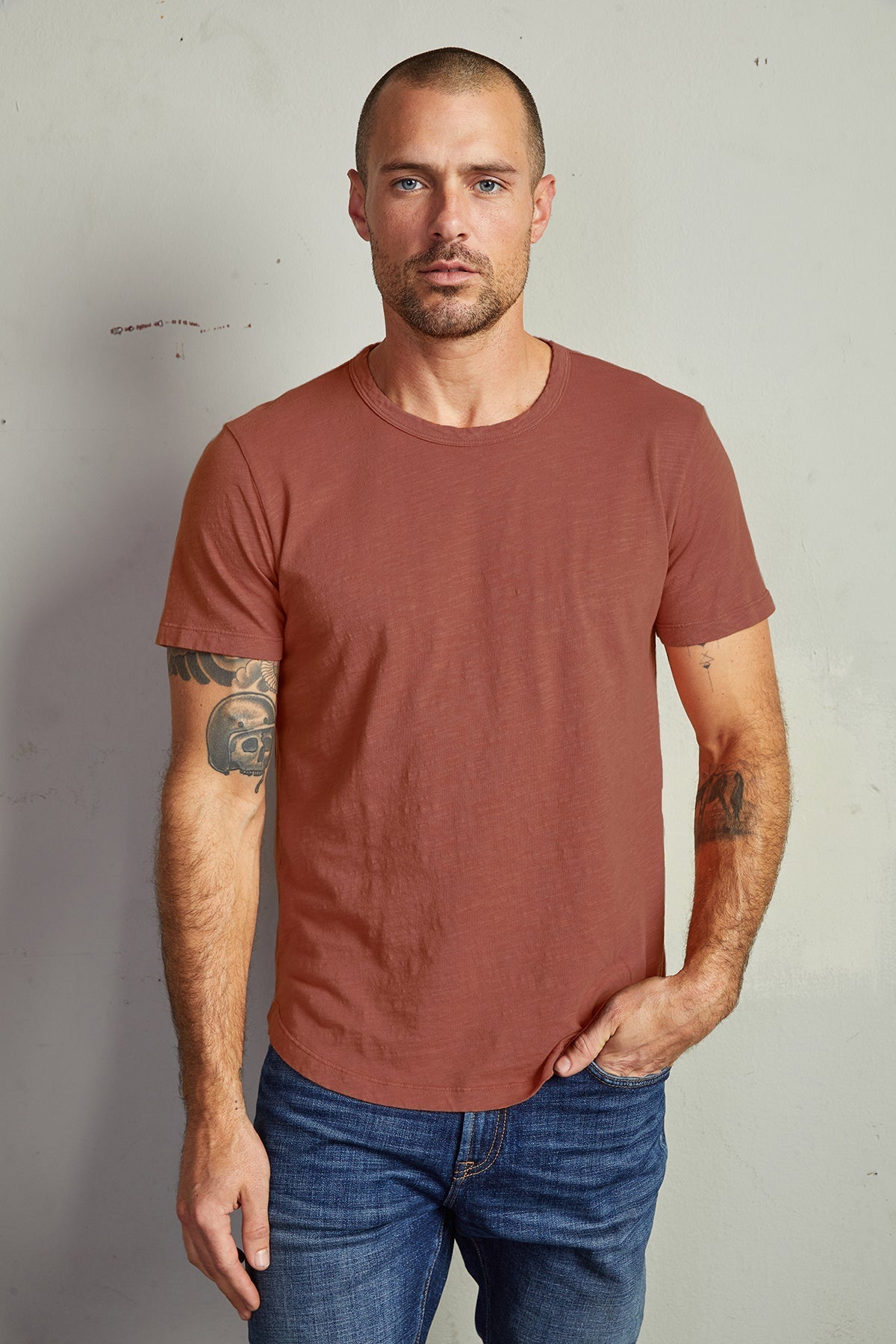 AMARO CREW NECK SLUB TEE - Velvet Staging 2.0-26916035756228