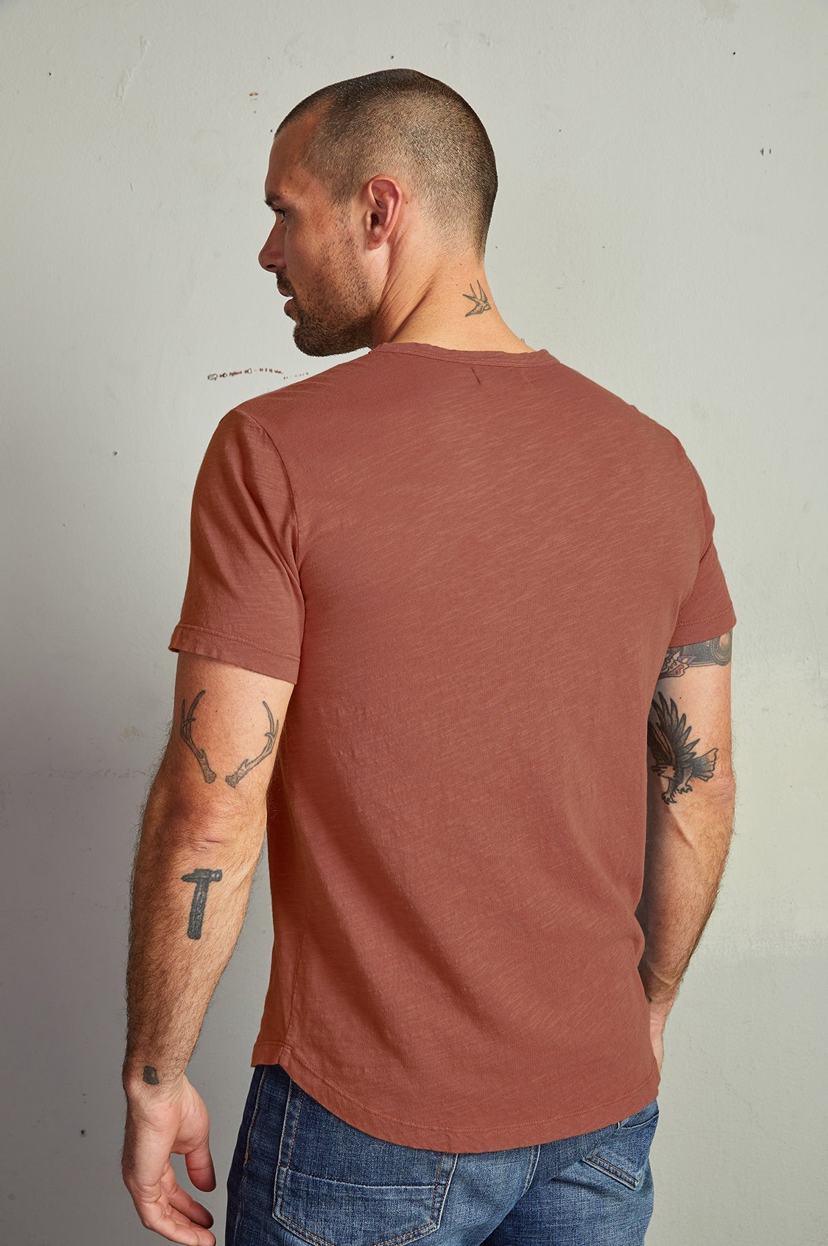 AMARO CREW NECK SLUB TEE - Velvet Staging 2.0-26916035788996
