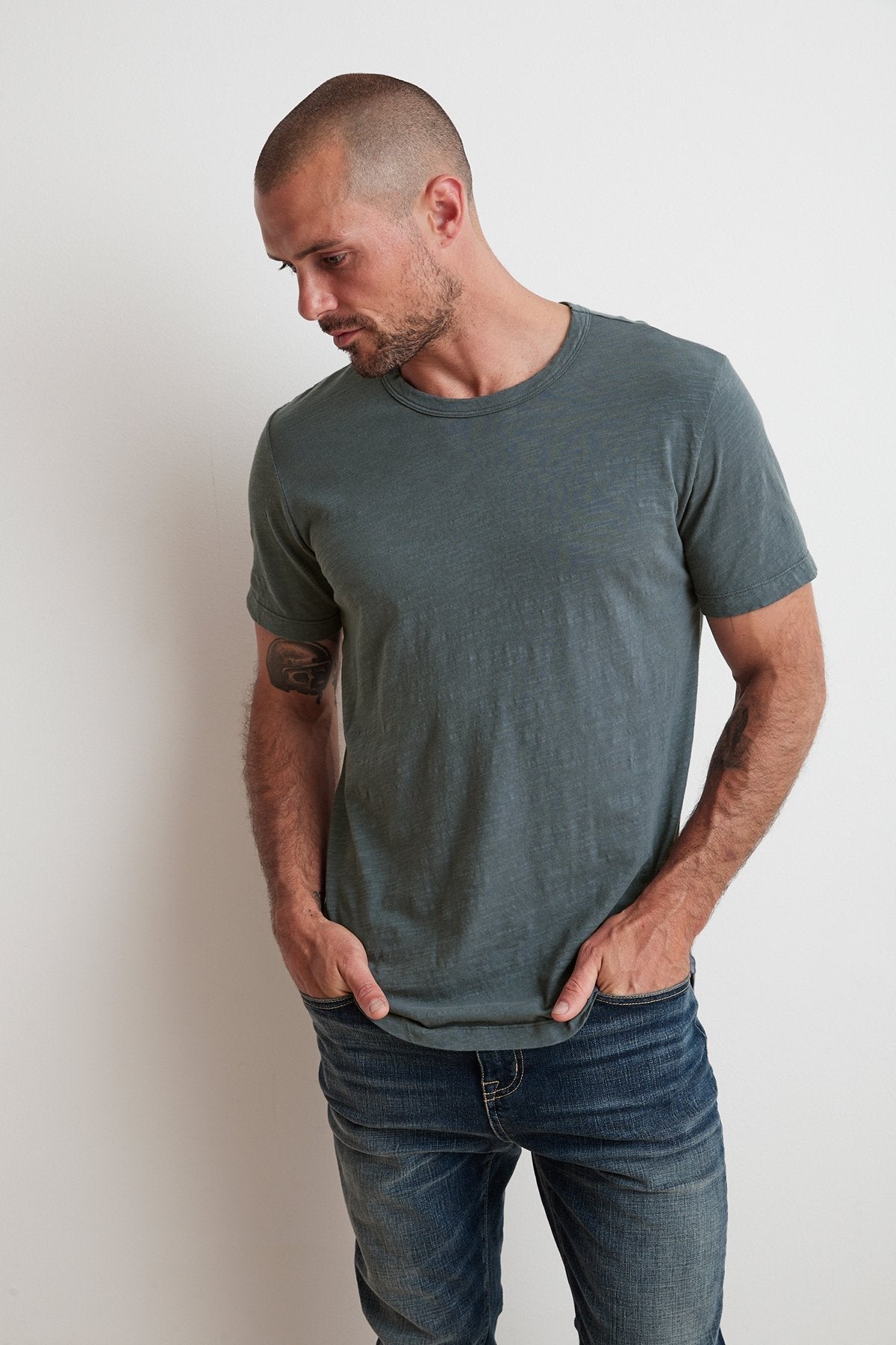 AMARO CREW NECK SLUB TEE - Velvet Staging 2.0-26916039131332