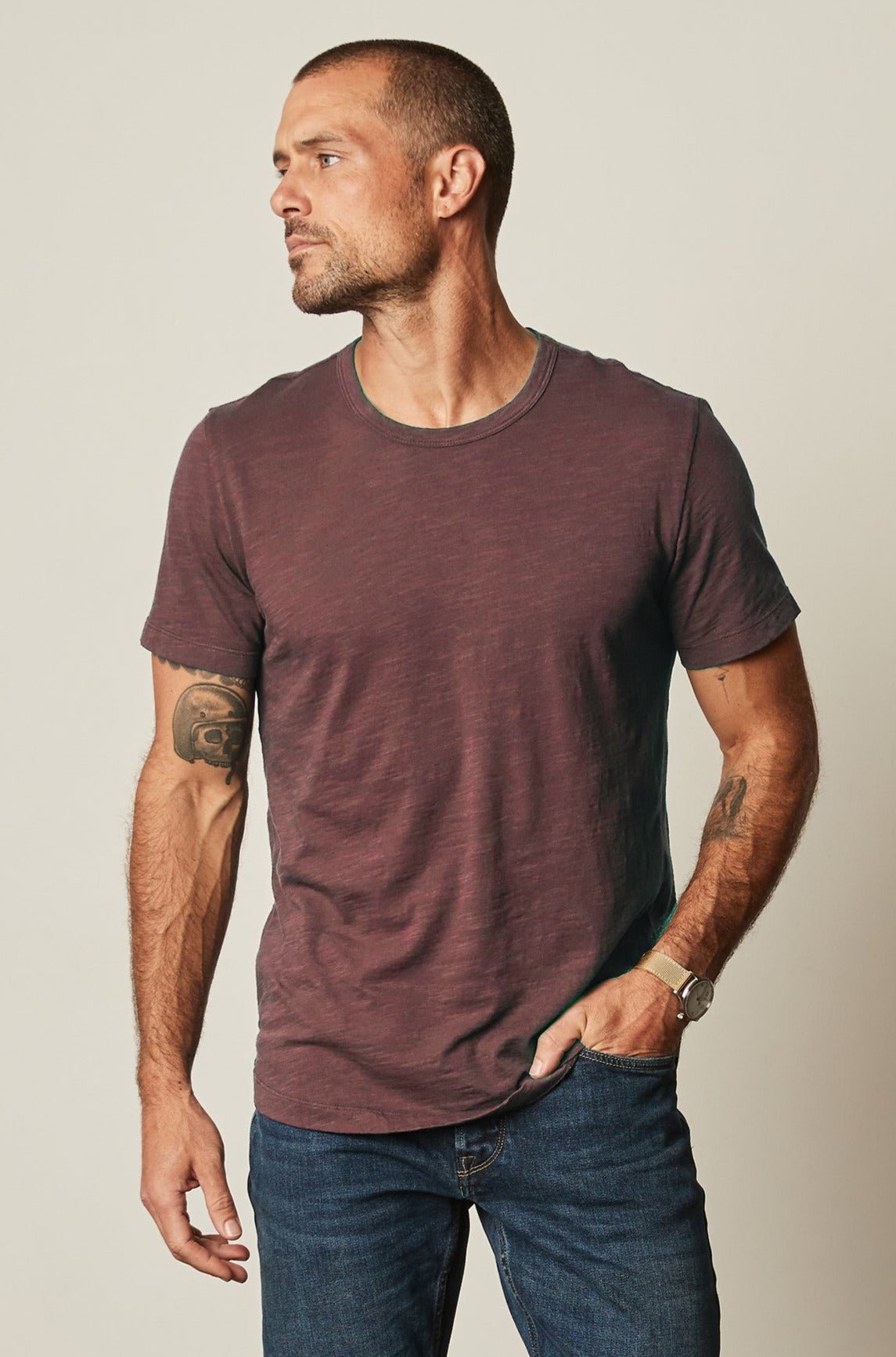 AMARO CREW NECK SLUB TEE - Velvet Staging 2.0-26916046930116