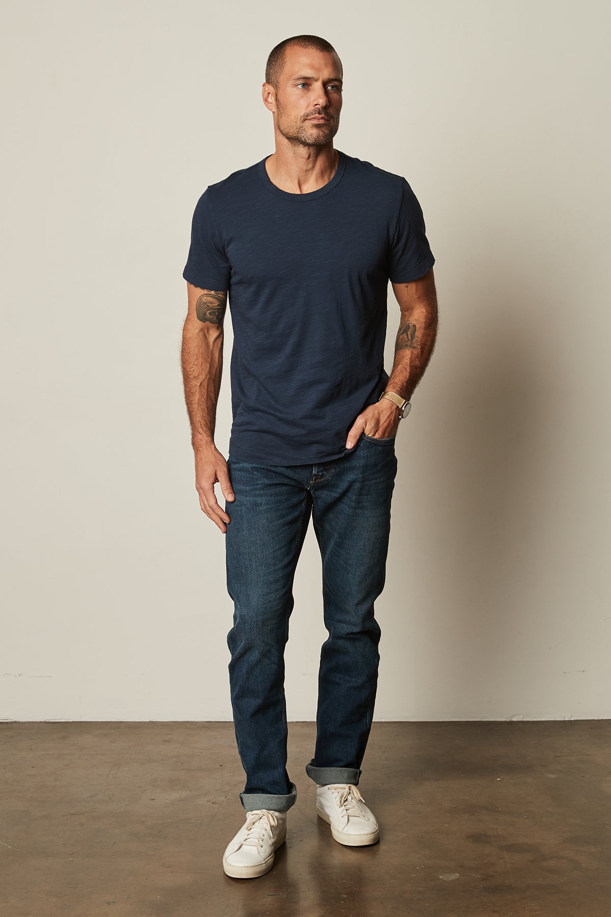 AMARO CREW NECK SLUB TEE - Velvet Staging 2.0