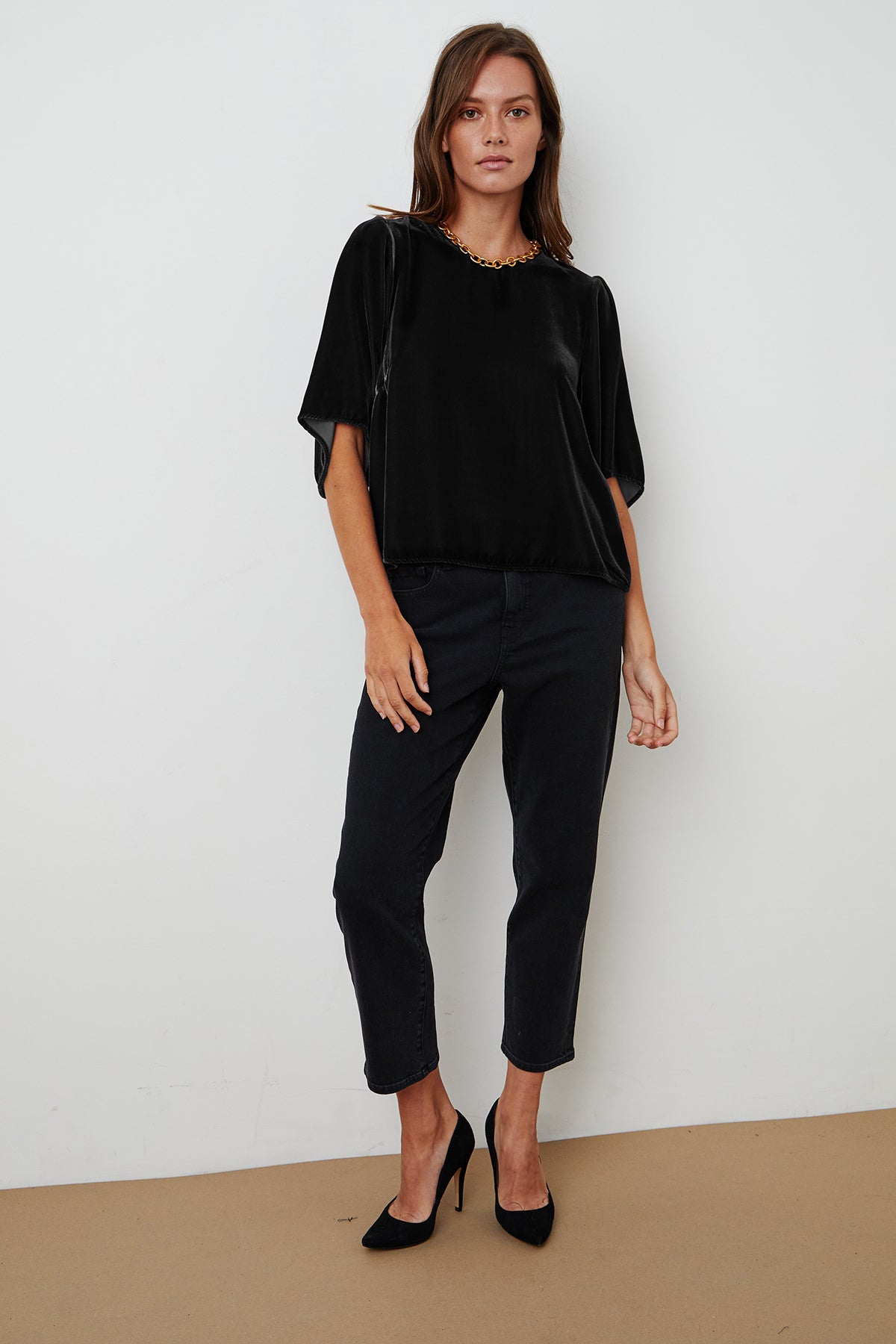 ANDI SILK VELVET TOP - Velvet Staging 2.0