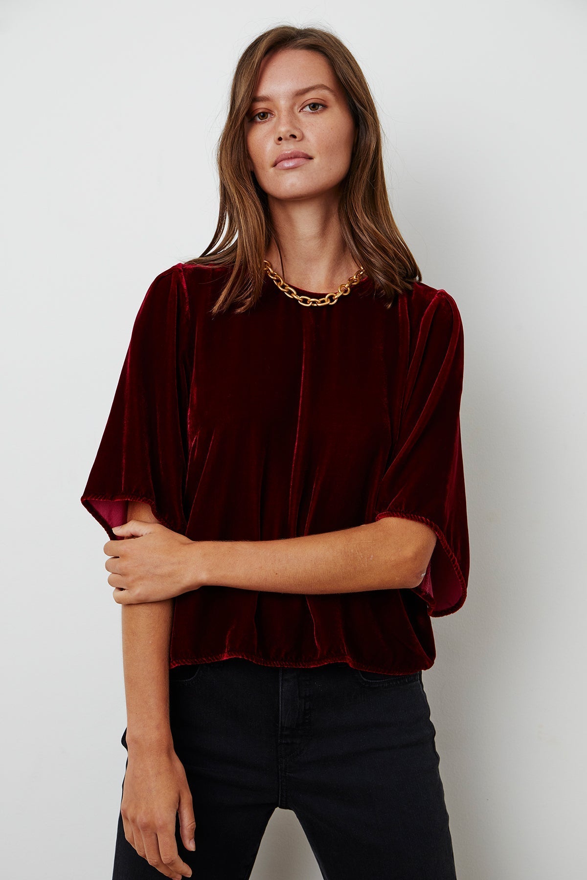 ANDI SILK VELVET TOP - Velvet Staging 2.0