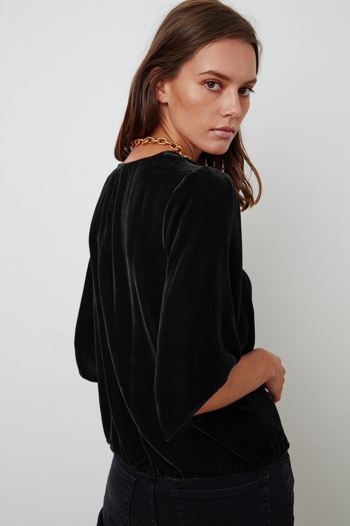 ANDI SILK VELVET TOP - Velvet Staging 2.0