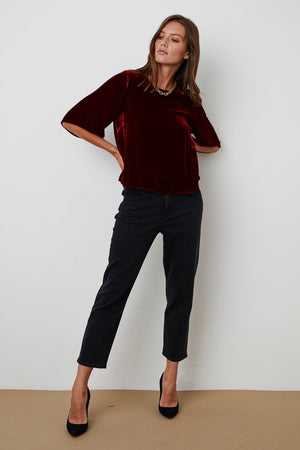 ANDI SILK VELVET TOP - Velvet Staging 2.0