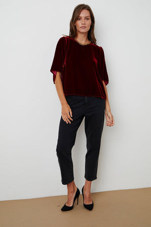 ANDI SILK VELVET TOP - Velvet Staging 2.0