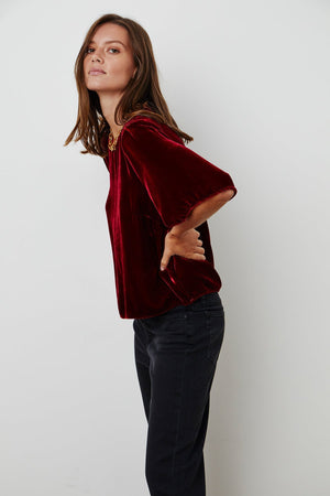 ANDI SILK VELVET TOP - Velvet Staging 2.0