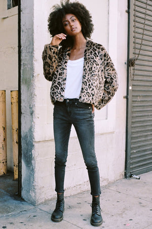 ANNE LUX FAUX FUR JACKET - Velvet Staging 2.0