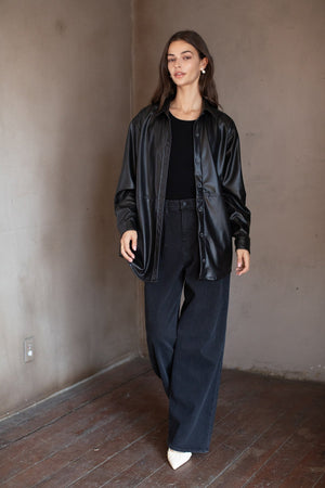 ANNY VEGAN LEATHER SHACKET - Velvet Staging 2.0