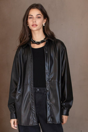 ANNY VEGAN LEATHER SHACKET - Velvet Staging 2.0