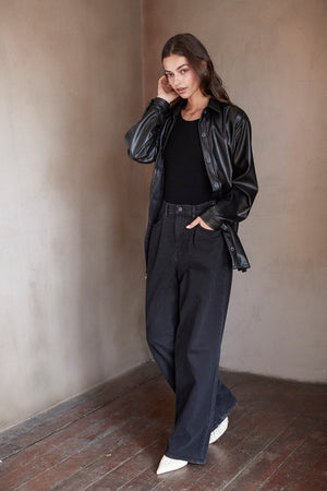 ANNY VEGAN LEATHER SHACKET - Velvet Staging 2.0