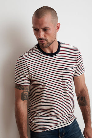 ARCHIE STRIPED POCKET TEE - Velvet Staging 2.0