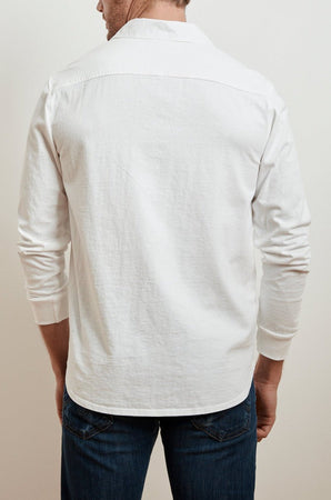 ARLIE CONTRAST COTTON JERSEY BUTTON-UP SHIRT - Velvet Staging 2.0
