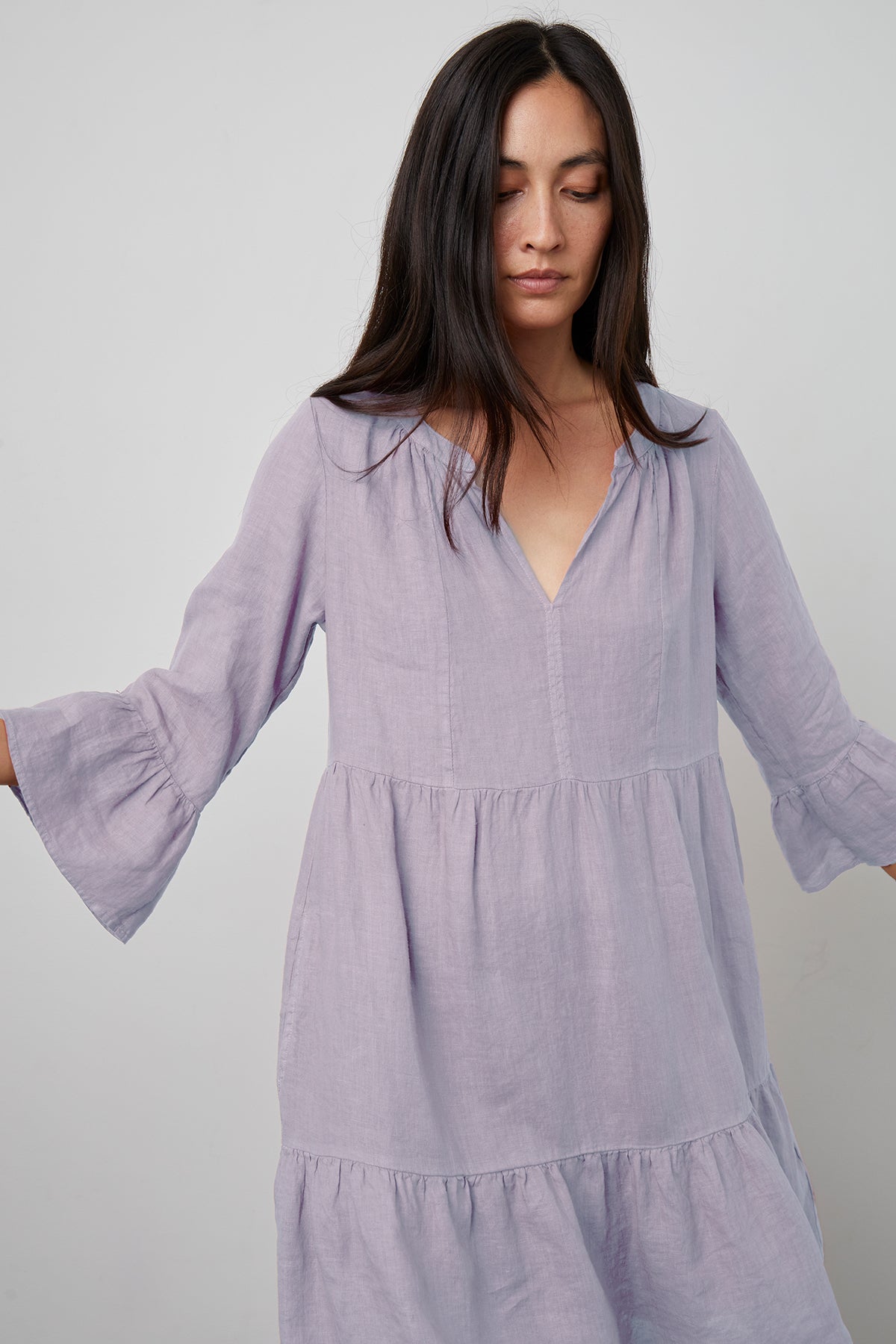 AURORA LINEN TIERED DRESS - Velvet Staging 2.0-27939911106756
