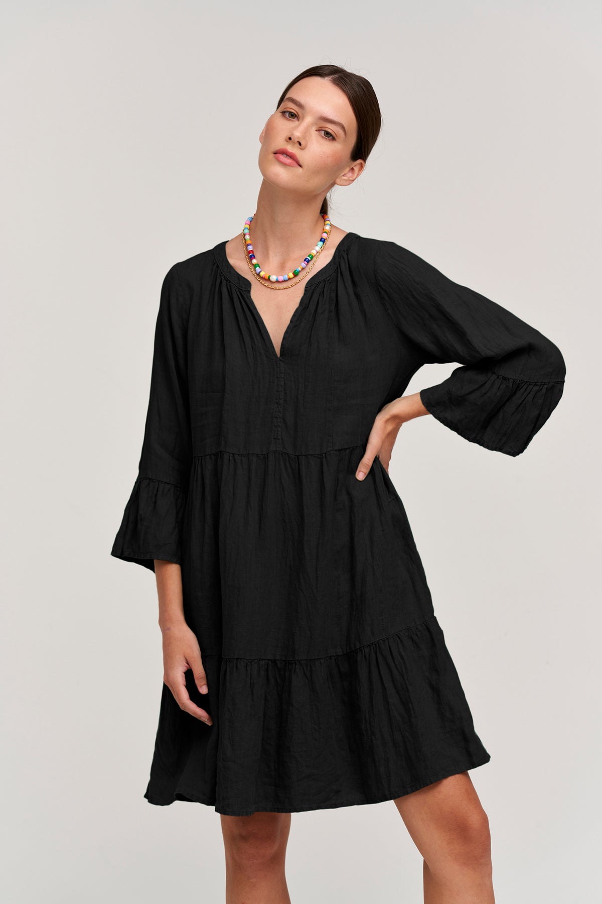 AURORA LINEN TIERED DRESS - Velvet Staging 2.0