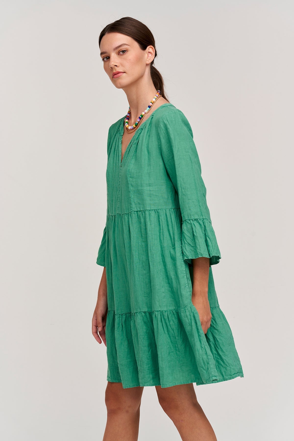 AURORA LINEN TIERED DRESS - Velvet Staging 2.0