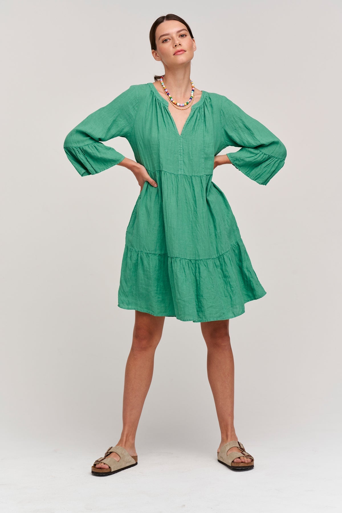AURORA LINEN TIERED DRESS - Velvet Staging 2.0-26916074225860