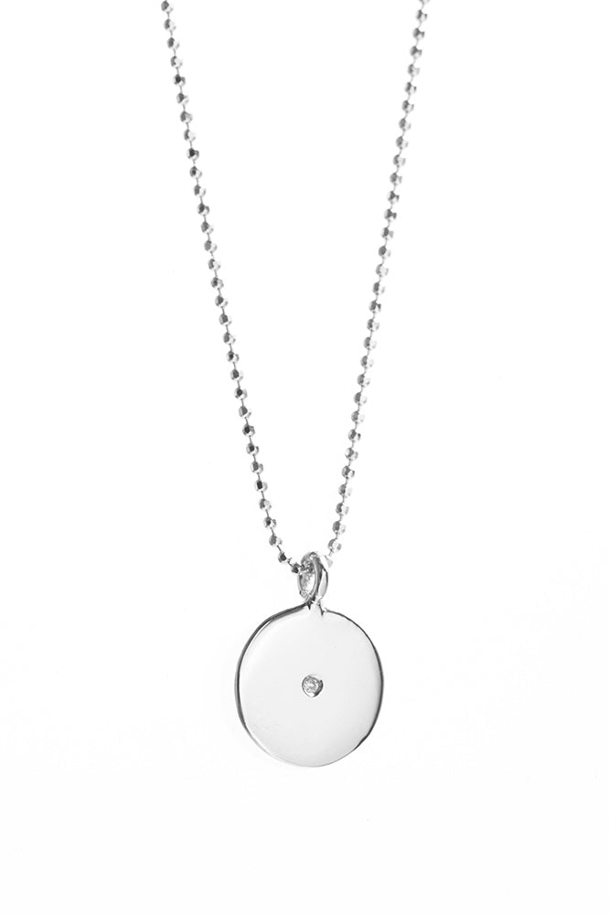 CIRCLE CHARM NECKLACE with DIAMOND by ARIEL GORDON Velvet by Graham & Spencer