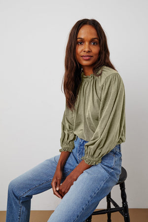 BARBARA 3/4 SLEEVE TOP - Velvet Staging 2.0