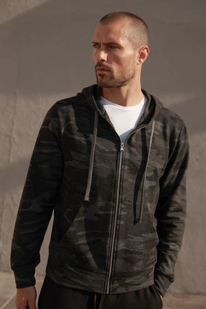 BARNEY CAMO PRINT ZIP UP HOODIE - Velvet Staging 2.0