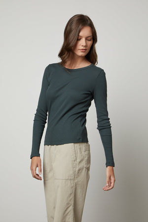 BAYLER RIBBED SCOOP NECK TEE - Velvet Staging 2.0