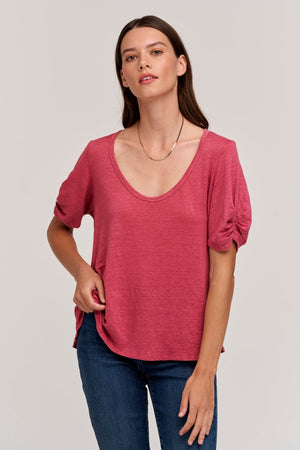 BELLA LINEN BLEND TEE - Velvet Staging 2.0