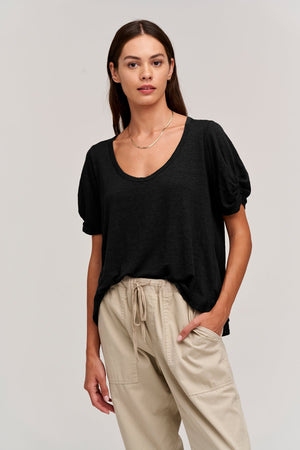 BELLA LINEN BLEND TEE - Velvet Staging 2.0