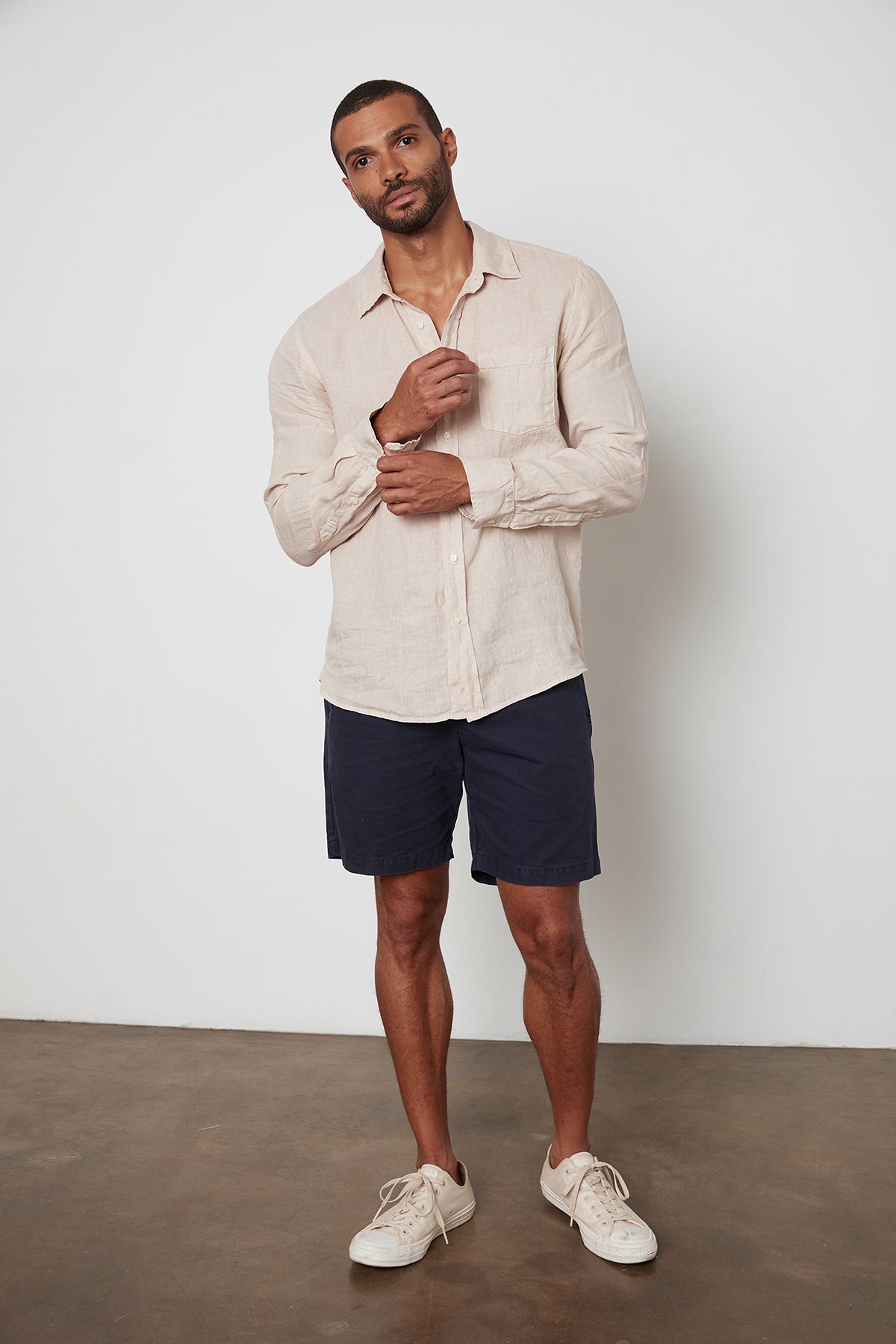 BENTON LINEN BUTTON-UP SHIRT - Velvet Staging 2.0