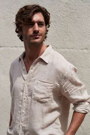 BENTON LINEN BUTTON-UP SHIRT - Velvet Staging 2.0