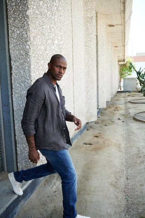 BENTON LINEN BUTTON-UP SHIRT - Velvet Staging 2.0