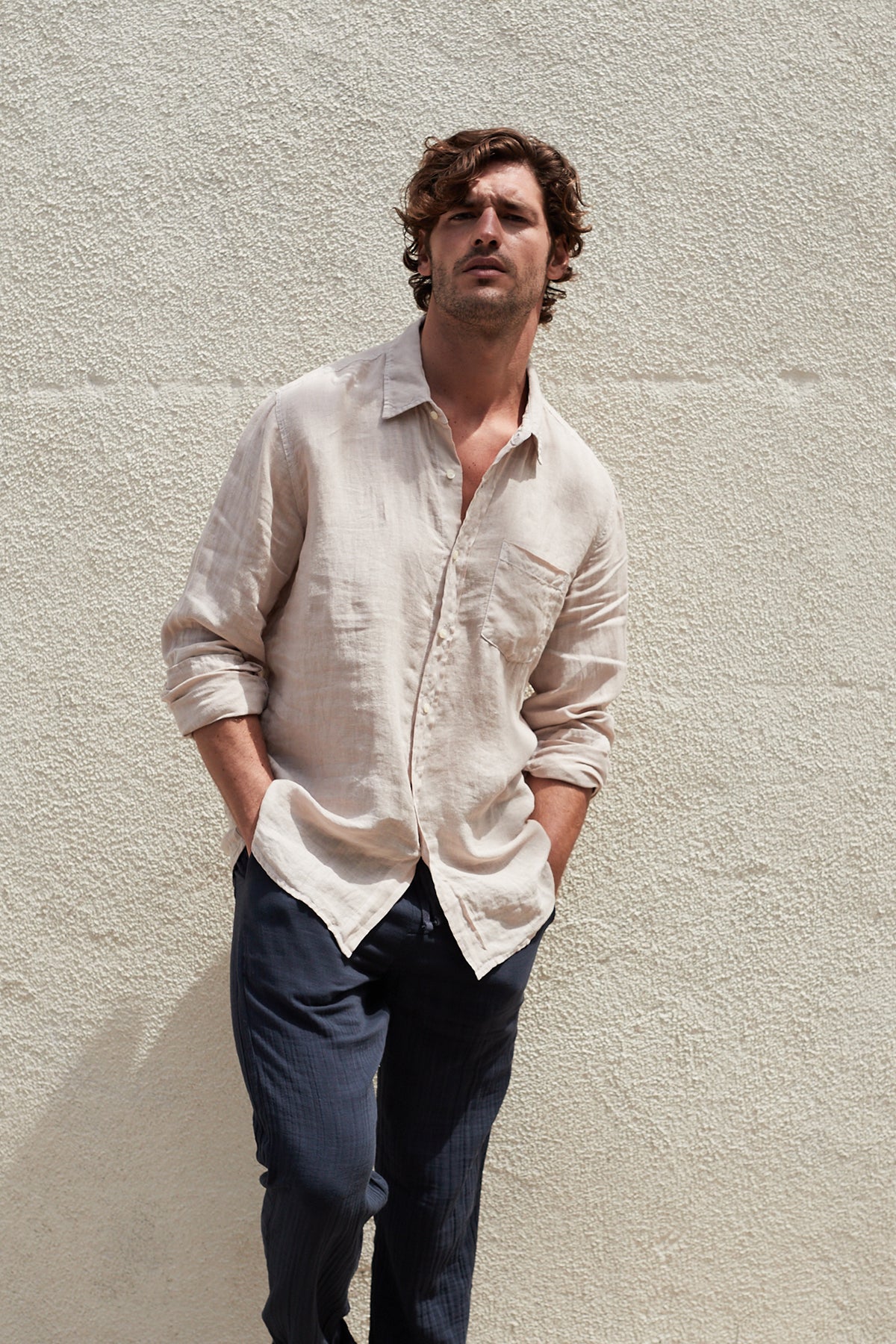 BENTON LINEN BUTTON-UP SHIRT - Velvet Staging 2.0-26916061774020
