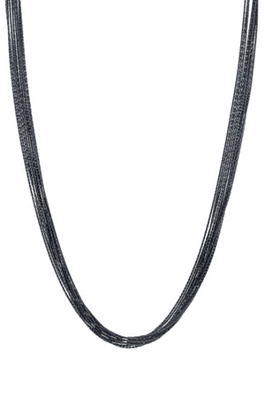 BLACK RHODIUM NECKLACE BY SLOAN - Velvet Staging 2.0