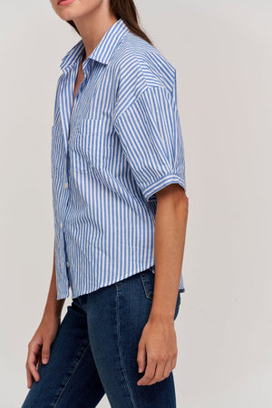 BRANDY STRIPED BUTTON-UP SHIRT - Velvet Staging 2.0