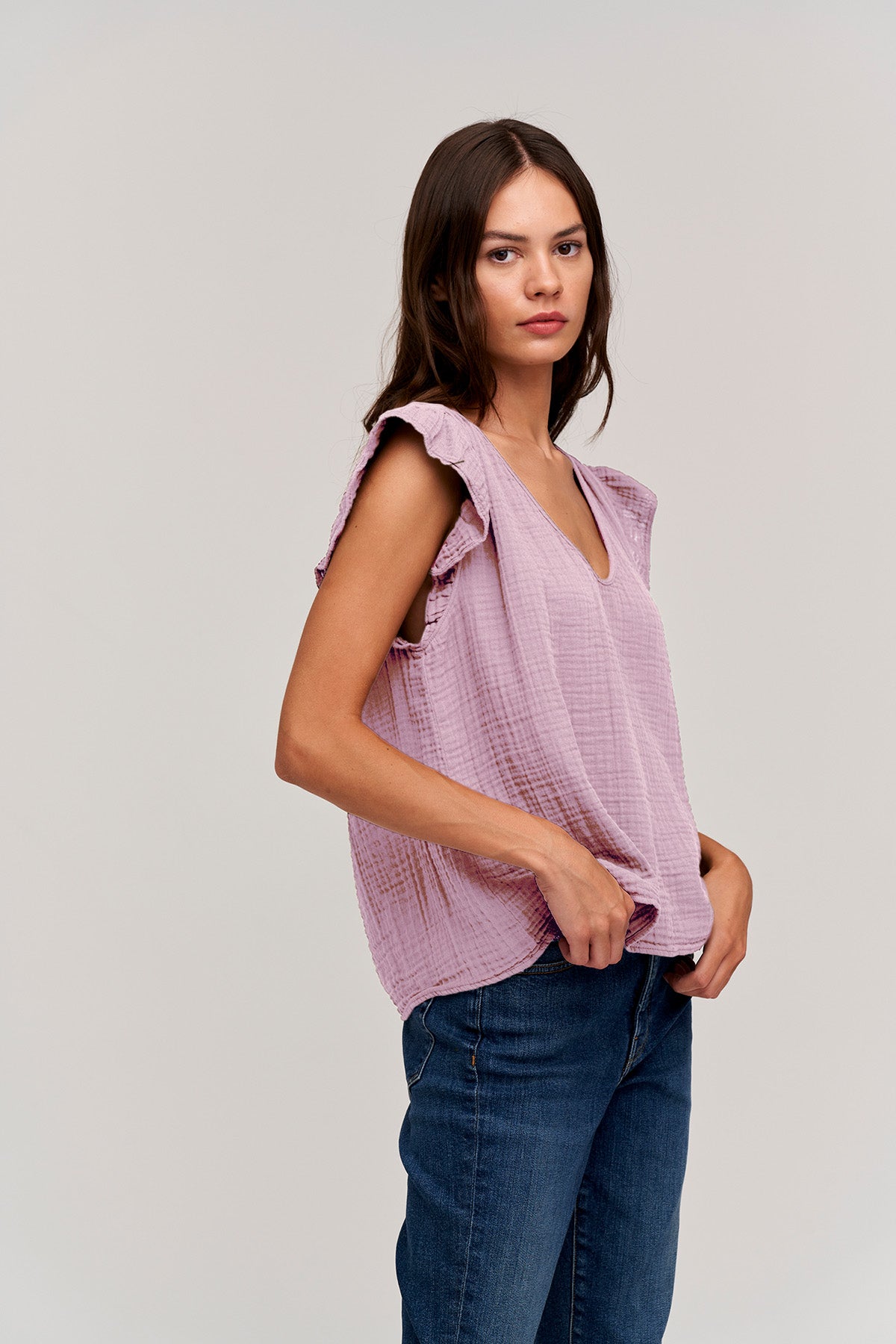 BREANNA COTTON GAUZE TOP - Velvet Staging 2.0-26916067934404